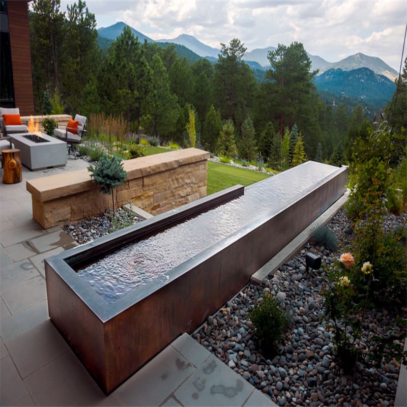 Customized Backyard Water Feature Design-Corten Steel Water Feature